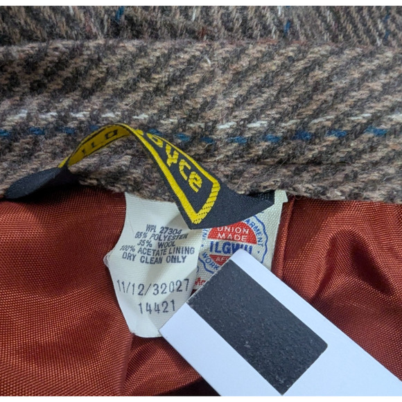 Vtg 80s Ira Joyce Brown Tweed Wool Blend Midi Skirt 28.5W F1 Academia Librarian - Picture 6 of 6